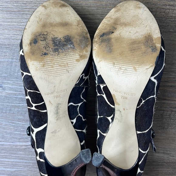 Nine West Women’s NW Luminous Animal Print Open Toe Heels, Calf Hair, size 7.5 - Picture 8 of 10